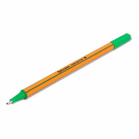 Ручка капиллярная (линер) ЗЕЛЕНАЯ, BRAUBERG "FINE 040", шестигранная, линия письма 0,4 мм, 144144