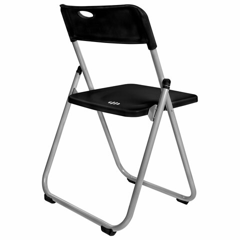 Стул складной BRABIX "Golf Lite CF-017", серебристый каркас, пластик чёрный, 532895