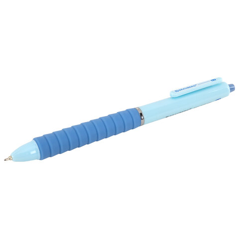Ручка шариковая автоматическая С УДЛИНЕННЫМ ГРИПОМ BRAUBERG "MAXI LONG RT", СИНЯЯ, игольчатый узел 0,5 мм, линия письма 0,35 мм, 144457