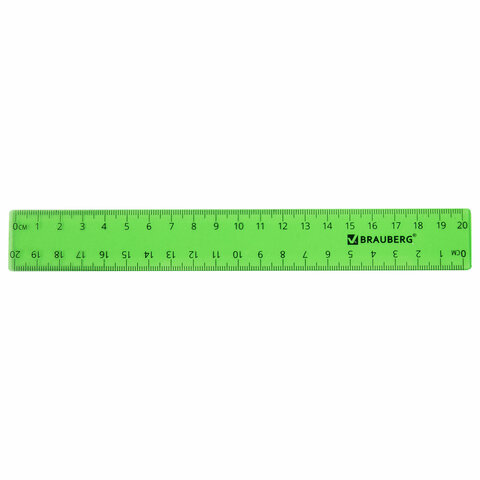 Набор чертежный средний BRAUBERG "Crystal" (линейка 20 см, 2 угольника, транспортир), цветной, 210296