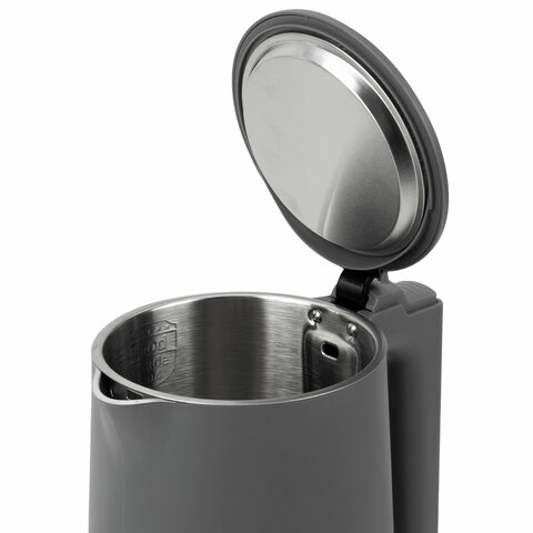 Чайник электрический с двойными стенками SONNEN KT-8719G, 1,5 л, 2200 Вт, графитовый, 454693