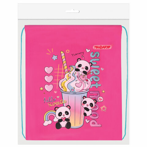 Мешок для обуви ПИФАГОР, 1 отделение, 42х34 см, "Sweet mood", 272384