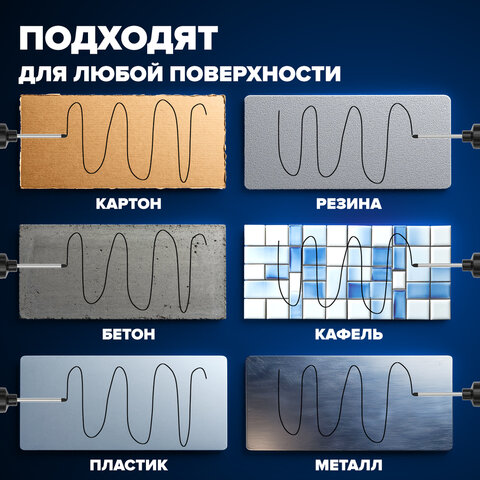 Маркер строительный с длинным наконечником многофункциональный для труднодоступных мест, НАБОР 3шт., ЧЕРНЫЕ, 1мм, BRAUBERG UNIVERSAL, 152541