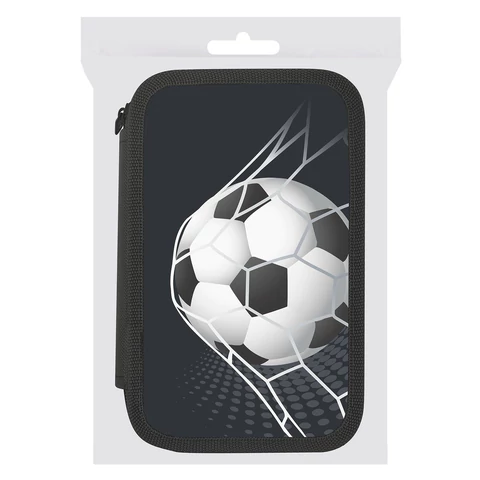 Пенал ПИФАГОР, 3 отделения, ламинированный картон, 19х11 см, "Ball kick", 272253