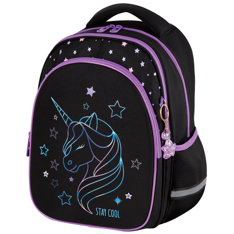 Рюкзак BRAUBERG OPTIMA, 2 отделения, с брелоком, "Radiant unicorn", 36х27х18 см, 273157