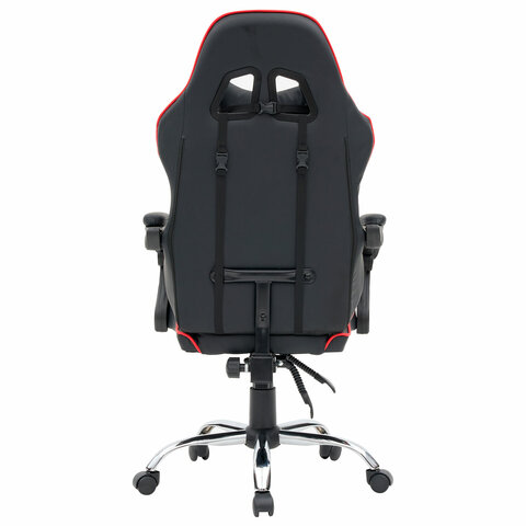 Кресло компьютерное CROMEX (КРОМЕКС) "Joker GM-125", две подушки, экокожа, черное/красное, 532954