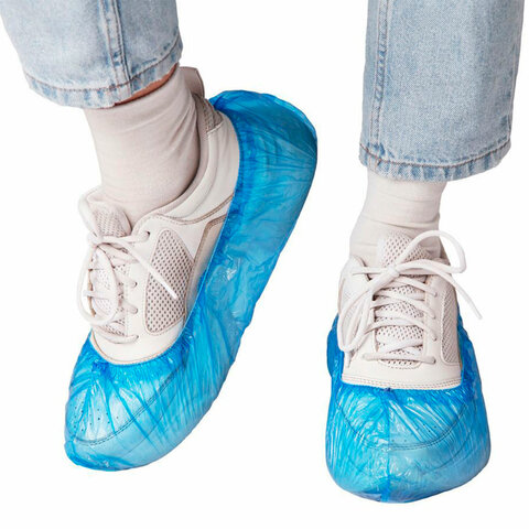 Бахилы КОМПЛЕКТ 100 штук (50 пар) СТАНДАРТ, размер 40х14, 16 мкм, 2,2 г, ELEGREEN, 8/1р-С/3500