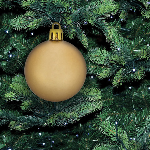 Шары новогодние ёлочные "Pearl River" НАБОР 43 предмета, пластик, золото/перламутр, ЗОЛОТАЯ СКАЗКА, 591129