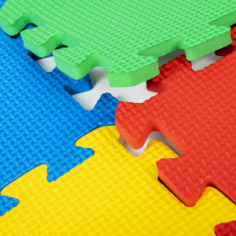 Коврик-пазл напольный 2,4х1,2 м, мягкий, "Алфавит", 32 элемента 30х30 см, толщина 1 см, ЮНЛАНДИЯ, 664657