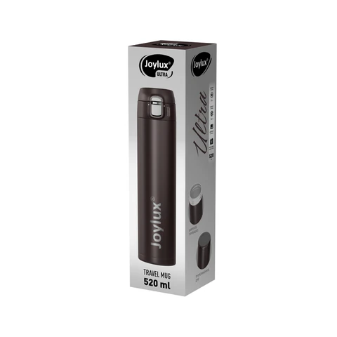 Термокружка 520 мл JOYLUX (ДЖОЙЛЮКС) ULTRA BROWN, нержавеющая сталь SUS304, коричневый матовый, 700279