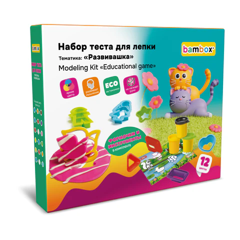 Тесто-пластилин для лепки BAMBOX (БАМБОКС), НАБОР "Развивашка" с цифрами и формочками, 107255