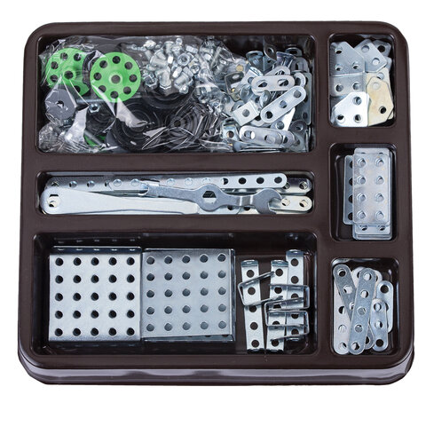 Конструктор металлический ЮНЛАНДИЯ "Для уроков труда №3", развивающий, 292 элемента, 104681