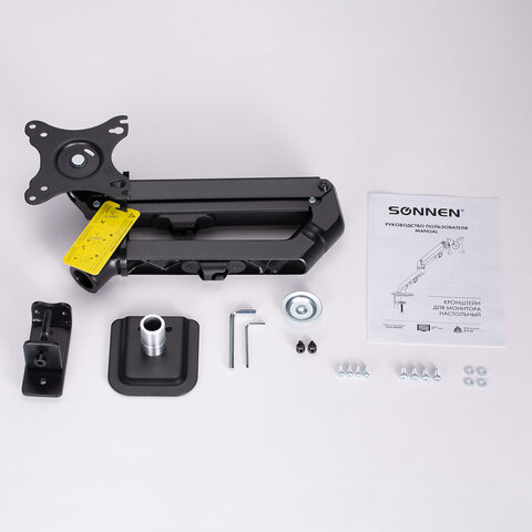 Кронштейн для монитора настольный VESA 75х75, 100х100, 17"-27", до 7 кг, SONNEN MOTION, 455944