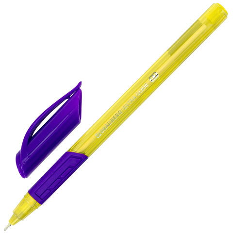Ручка шариковая масляная с грипом BRAUBERG "Extra Glide GT Color", СИНЯЯ, трехгранная, игольчатый наконечник 0,7 мм, линия 0,5 мм, 144264