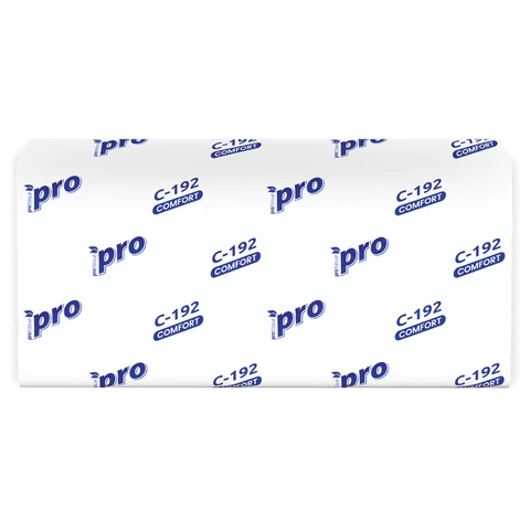 Полотенца бумажные 250 шт., PROtissue (H3) COMFORT, 1-слойные, белые, КОМПЛЕКТ 20 пачек, 22х21 см, V-сложение, С192