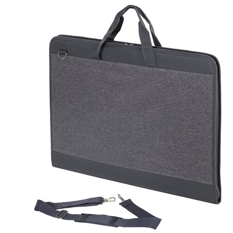 Папка сумка для рисунков и чертежей каркасная А2 (45х65 см), экокожа, BRAUBERG ART CLASSIC, 272990