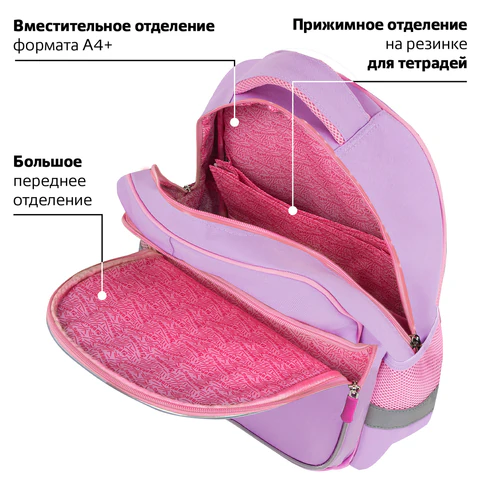 Рюкзак BRAUBERG FAVOUR, 2 отделения, 3 кармана, "Hide and seek", 40х29х15 см, 273122