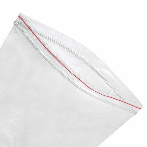 Пакеты с замком ZIP LOCK "зиплок", комплект 100 шт., 100х150 мм, ПВД, толщина 35 микрон, BRAUBERG, 606211