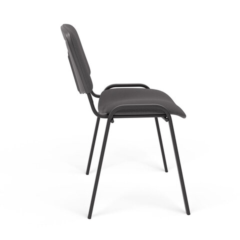 Стул для персонала и посетителей "ИЗО", черный каркас, серая ткань, В-3/С-71 меланж