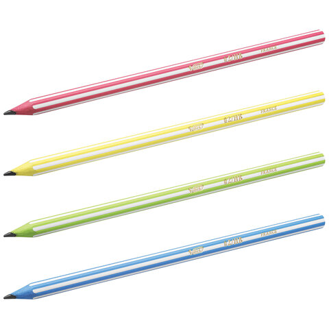 Карандаши чернографитные BIC Evolution "Stripes", НАБОР 4 шт., HB, пластиковые, блистер, 918485