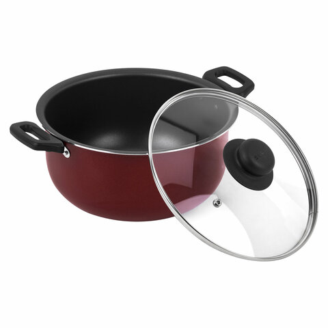 Кастрюля 3,5 л с крышкой 22 см, антипригарное покрытие, удобные ручки, SCOVO "Expert", СЭ-007