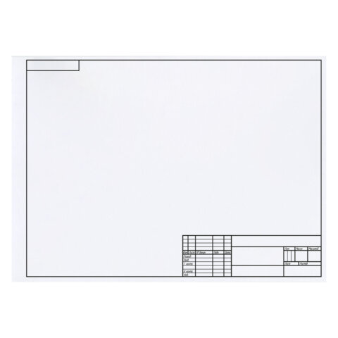 Папка для черчения А4, 210х297 мм, 10 л., 160 г/м2, рамка горизонтальный штамп, ПИФАГОР, 129230