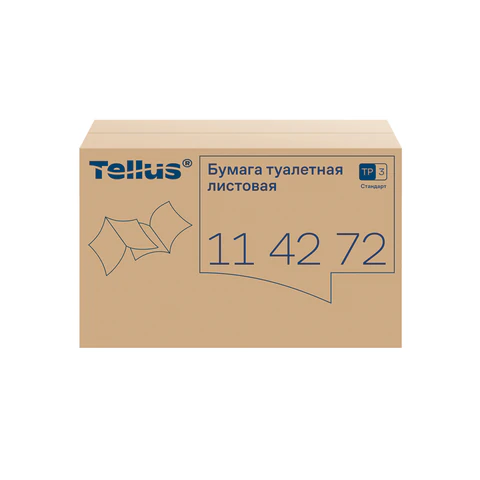 Бумага туалетная Tellus/TORK (Система Т3) UNIVERSAL, КОМПЛЕКТ 40 шт., листовая, 250 л., 11х23 см, 1-слойная, 114272