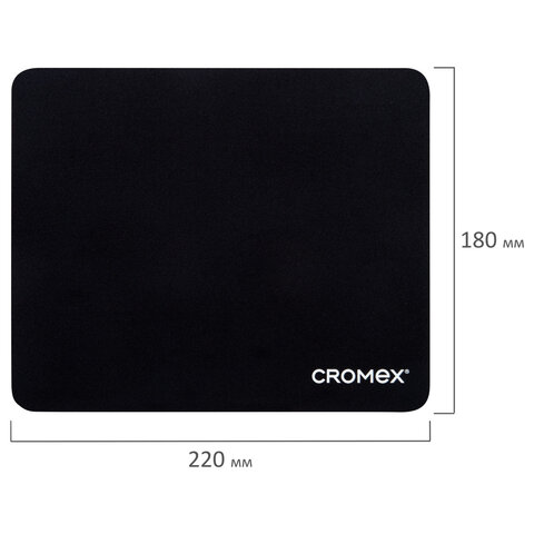 Коврик для мыши CROMEX (КРОМЕКС) "SLIM", резина + ткань, 220х180х2 мм, 513954