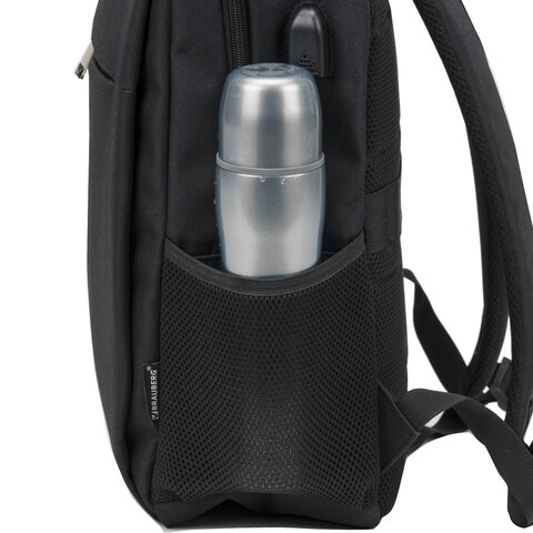 Рюкзак BRAUBERG FUNCTIONAL с отделением для ноутбука, USB-порт, багажная лента, "Firm", 43x30x15 см, 272576