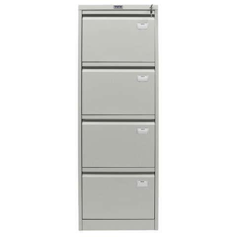 Шкаф картотечный ПРАКТИК "AFC-04", 1320х470х646 мм, 4 ящика, для 220 подвесных папок, формат папок Foolscap или A4 (БЕЗ ПАПОК)