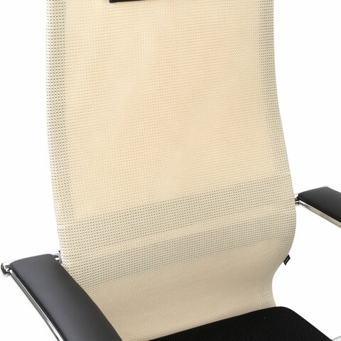 Кресло офисное BRABIX PREMIUM "Ultimate EX-800" хром, плотная двойная сетка Х2, черное/бежевое, 532913