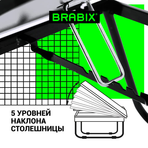 Столик складной для ноутбука/завтрака BRABIX BT-004 (560х320х270 мм), регулировка наклона, черный, 532905