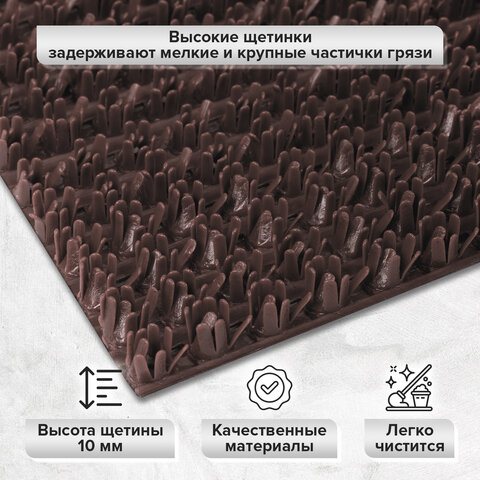 Коврик ДОРОЖКА 0,9х10 м, "ТРАВКА" ВЕНГЕ пластиковый грязезащитный, щетина 10 мм, LAIMA EXPERT, 701072