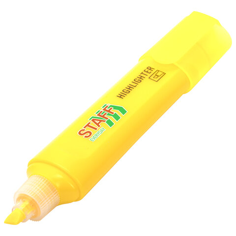 Текстовыделитель STAFF "EVERYDAY HL-720", ЖЕЛТЫЙ, линия 1-5 мм, скошенный наконечник, 152553