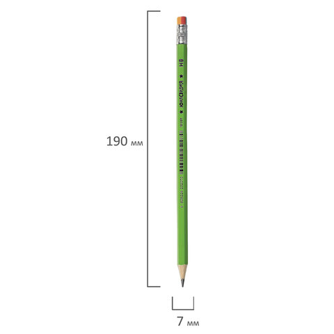 Карандаш чернографитный ЮНЛАНДИЯ, 1 шт., "Неончики", НВ, корпус ассорти, с резинкой, 181589
