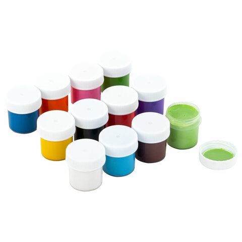 Гуашь ПИФАГОР "СОЛНЫШКО", 12 цветов по 25 мл, 192646