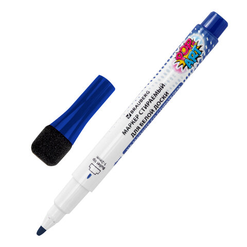 Маркеры на магните со стирателем для белой доски и планера, 8 цветов, BRAUBERG POP-ART, 1-2 мм, 152567