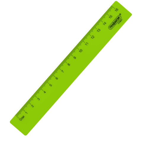 Линейка пластиковая 16 см, ПИФАГОР, неоновая, ассорти, 210827