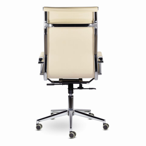 Кресло офисное BRABIX PREMIUM "Kayman EX-532", экокожа, хром, бежевое, 532544