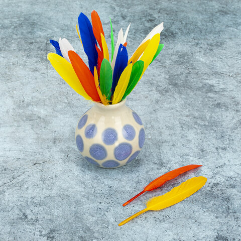 Перья декоративные прямые, 10-15 см, 24 шт., 6 цветов, яркие, ассорти, ОСТРОВ СОКРОВИЩ, 661380