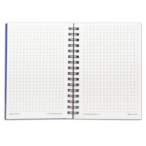 Блокнот МАЛЫЙ ФОРМАТ А6 105х145 мм, 80 л., гребень, пластик, клетка, BRAUBERG, "Офисный", 125399