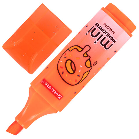 Текстовыделитель мини с принтами BRAUBERG "NEON", АССОРТИ В ПЛАСТИКОВОЙ БАНКЕ, 1-5 мм, 152535