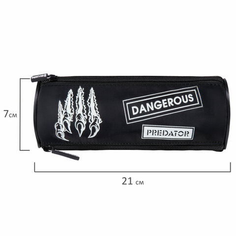 Пенал BRAUBERG, 3 отделения, нейлон, 21х7х7 см, "Claws", 272307