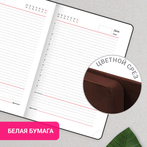 Ежедневник с магнитным клапаном недатированный, под кожу, А5, коричневый, BRAUBERG "Magnetic X", 113280