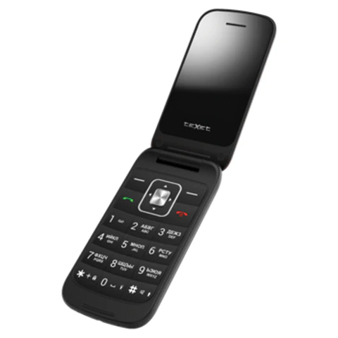 Телефон мобильный TEXET TM-422, 2 SIM, 2,4", раскладной, microSD, FM, MP3, Bluetooth, камера, фонарик, черный, 127115