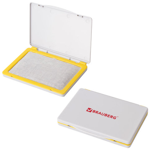 Штемпельная подушка BRAUBERG, 120х90 мм (рабочая поверхность 105х65 мм), неокрашенная, 236870