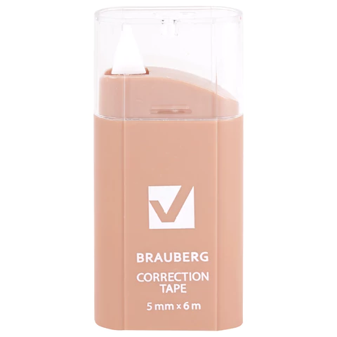 Корректирующая лента BRAUBERG COMPACT PASTEL, 5 мм х 6 м, КОМПЛЕКТ 6 штук, пенал с zip-lock, 272496