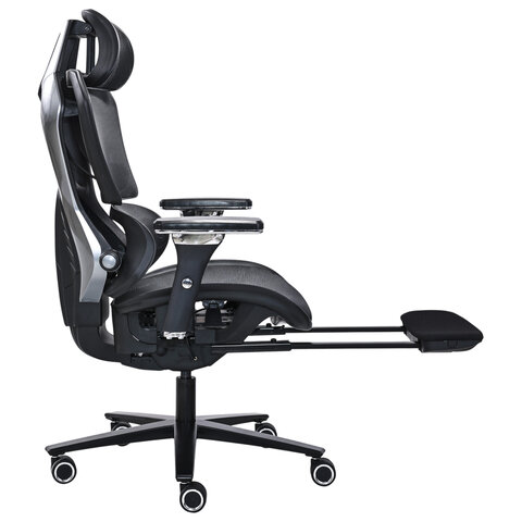 Кресло ATRONE (АТРОН) "Optimus ER-707", адаптивный механизм со слайдером, сетка, черный/серый, 532967