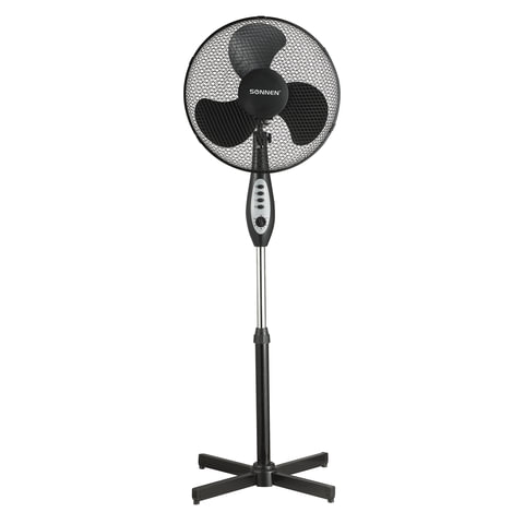 Вентилятор напольный SONNEN FS40-A55, d=40 см, 45 Вт, 3 скоростных режима, таймер, черный, 451035