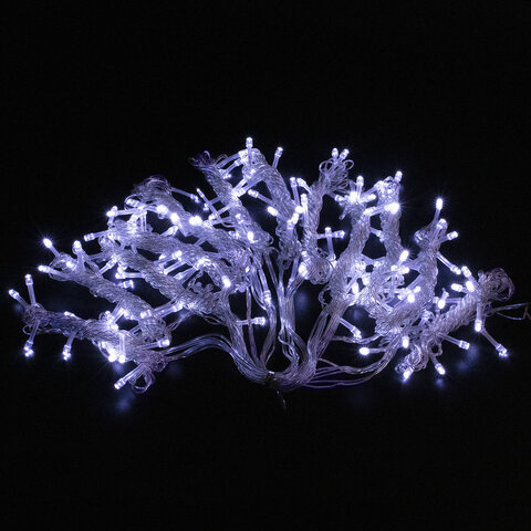 Электрогирлянда-занавес комнатная "Штора" 3х2 м, 144 LED, холодный белый свет, 220 V, ЗОЛОТАЯ СКАЗКА, 591351